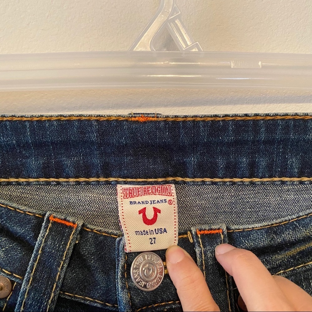 TRUE RELIGION Straight Leg Cropped Denim Capris Size 27 - Picture 5 of 9